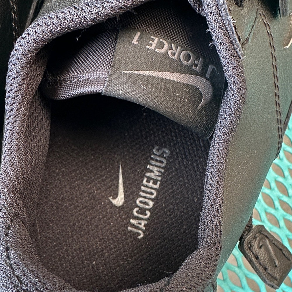 Nike Jacquemus J Force 1 Black Leather Sneakers Women’s Size 8 New Never Worn - Picture 2 of 6